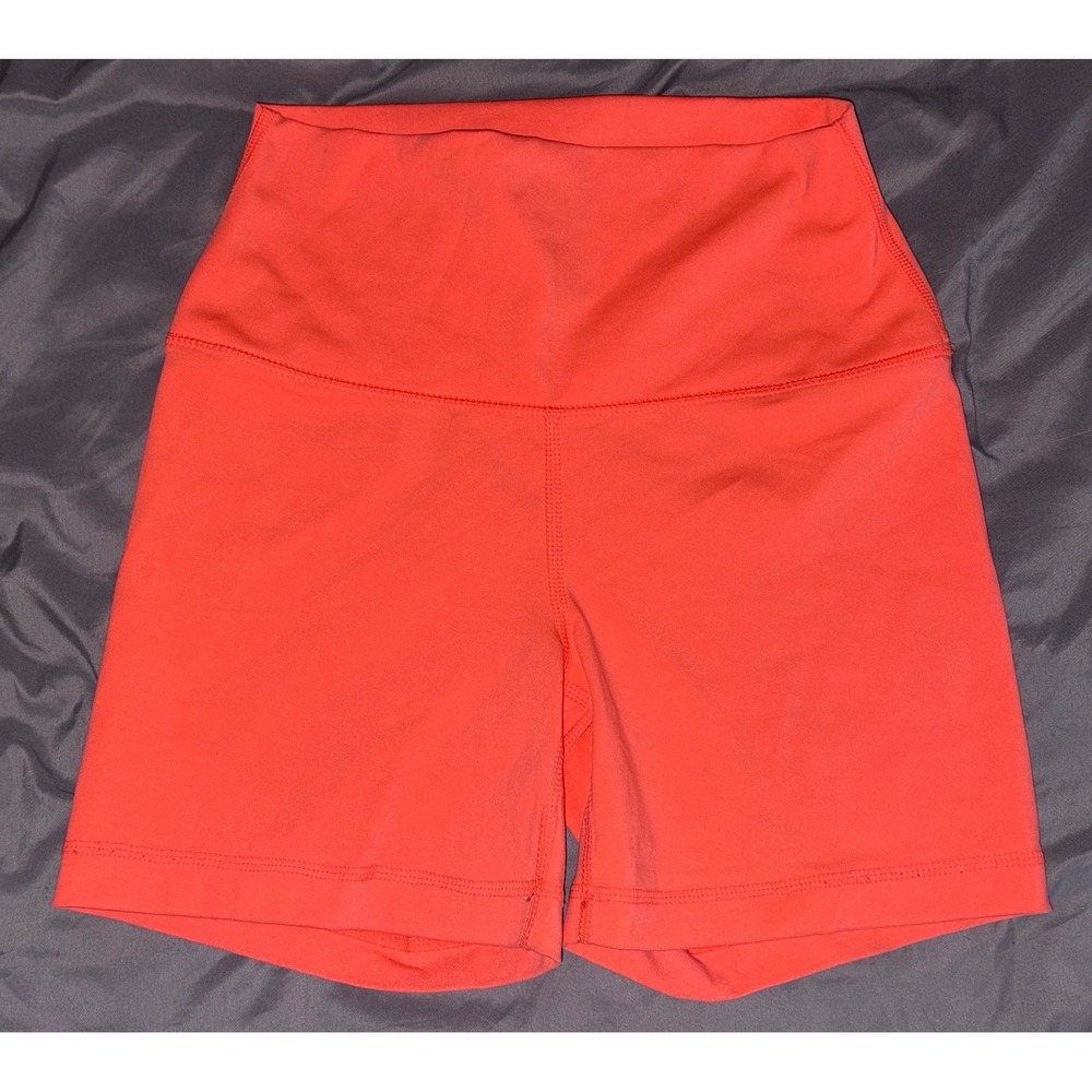 Yogalicious Lux Women‎ Orange High Waisted Biker Shorts Small